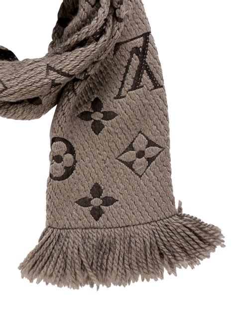 louis vuitton logomania scarf grey|louis vuitton wool cashmere scarf.